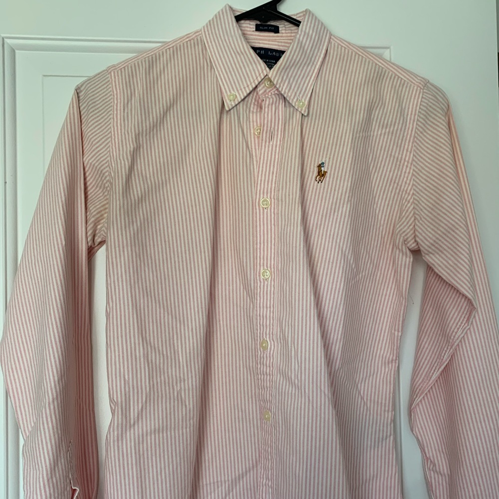 Ralph Lauren pink and white button up